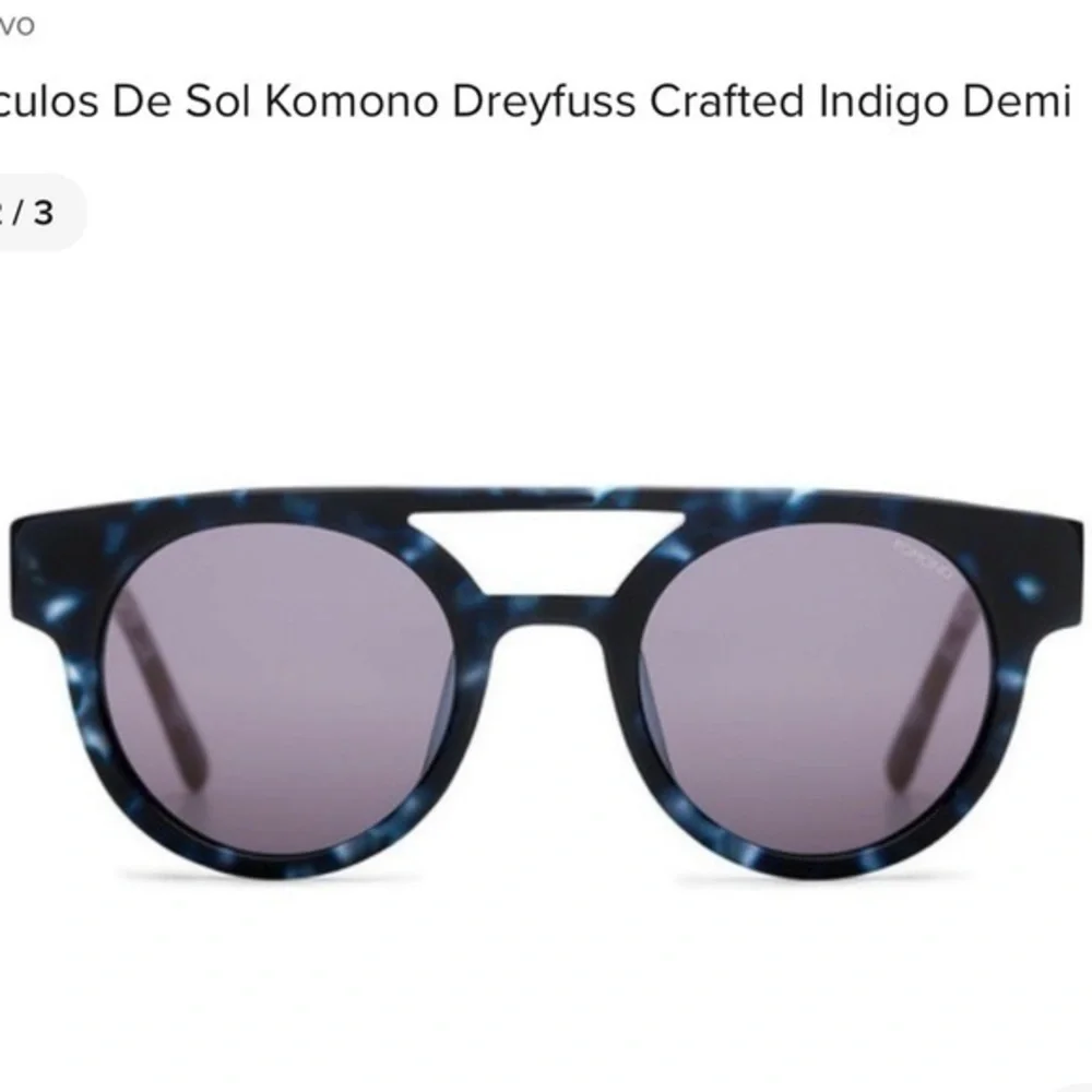 Men’s KOMONO Black Blue Sunglasses NEW🌴